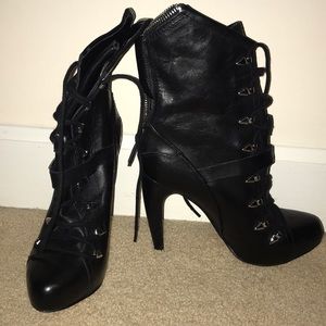 Sam Edelman black lace up booties